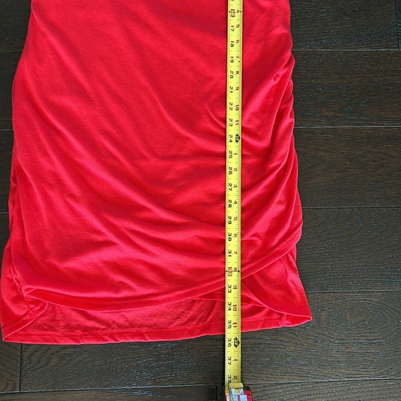 Red Tank Dress w Ruching Detail sz L Vacation Casual Comfortable style dress - Picture 8 of 10
